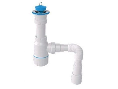 Сифон для умывальника с разборным выпуском 64мм, с гибкой трубой 1 1/4",