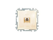 Розетка 1-ая телефонная, скрытая слоновая кость, Стиль Bylectrica ТР4-037ск