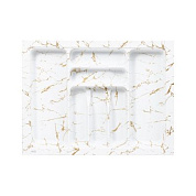 Лоток для столовых приборов 700 MARBLE 635*485, бело-золотой мрамор AKS 125444