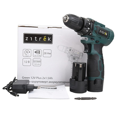 Дрель-шуруповерт аккумуляторная Green 12V Plus 085-1014 ZITREK 085-1014
