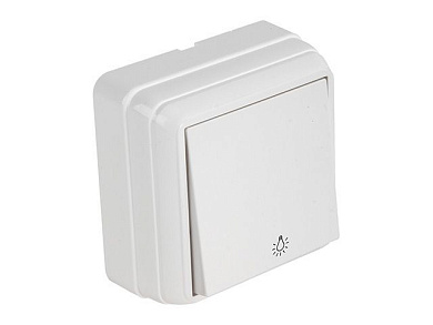 Выключатель кнопочный, открытый, белый, BRON, кнопка дверного звонка 10 A, 250 V, IP 20, Mutlusan 21603070201