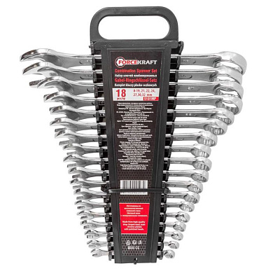 Набор ключей комбинированных 18 пр, 8-32 мм ForceKraft FK-5181MP