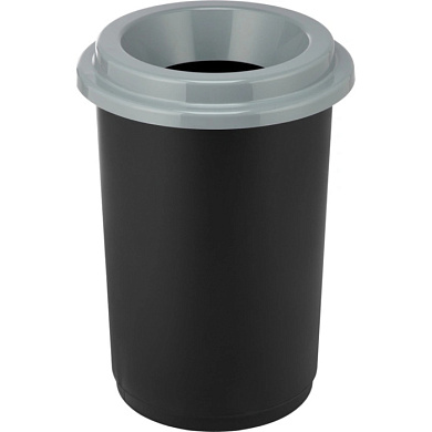 Урна для мусора "Idea Эко", 50 л, пластик, черный, серый