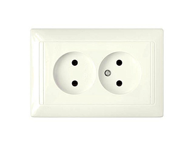 Розетка 2-ая (скрытая, б/з) бежевый, Стиль, Bylectrica РС16-307 бежевый