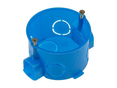 Коробка установочная, подрозетник, 60х40мм, винты, стык.узлы IP20, для сплошных стен, Юпитер JP7122-02