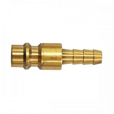 Штуцер пневматический быстроразъемный, "елочка" 8 мм, латунь H-D HD-UQ6B-08