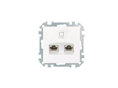 Розетка 2-ая компьютерная (скрытая) белая, Стиль, Bylectrica РК216-015