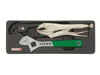 Набор-сет плоскогубцы перест., зажим, ключ разводн. 10'' 136х364мм Toptul GBAT0301