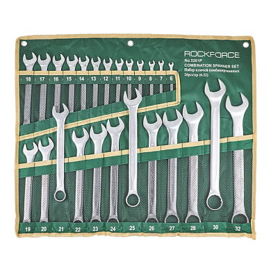 Набор ключей комбинированных 6-28, 30, 32 мм, ключ рожковый 36х41 мм 26 пр RockForce RF-5261P+1
