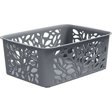 Корзина Leaves 4л 258×186×100мм (серый) Полимербыт 4344801