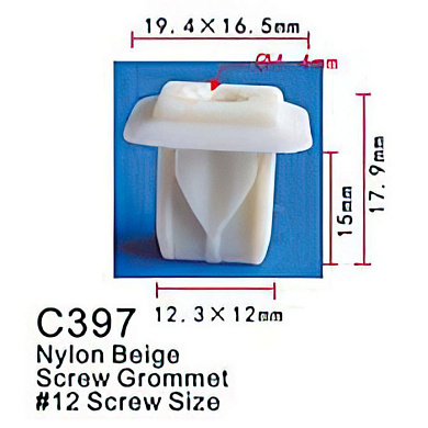 Клипса для крепления внутренней обшивки а/м GM пластиковая, 100 шт Forsage C0397(GM)