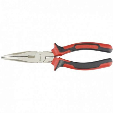 Длинногубцы изогнутые Nickel 160 мм, никелированные, двухкомпонентные рукоятки MATRIX 17420