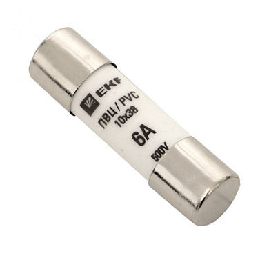 Плавкая вставка цилиндрическая ПВЦ (10х38) 6А EKF pvc-10x38-6
