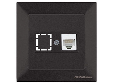Розетка компьютерная 1xRJ45, Cat5e, скрытая, черная, DARIA, , RJ 45, 8-pin, соединения типа 568A или 568B, Mutlusan 21201360184