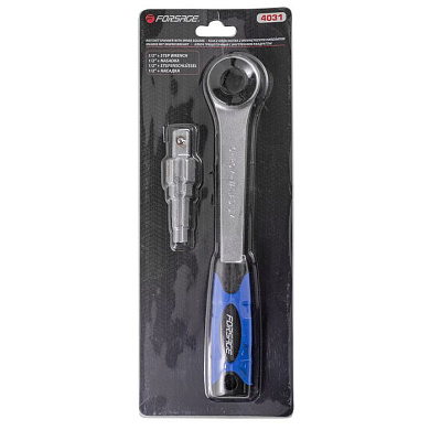 Трещотка с внутренним квадратом 1/2'' 265 мм и ключом ступенчатым для американок, Forsage F-4031