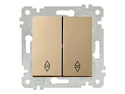 Выключатель проходной 2-клав., скрытый, без рамки, пруж. зажим, золото, RITA, 10 A, 250 V, IP 20, Mutlusan 22004040180