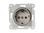 Розетка 1-ая, скрытая, без рамки, с/з, шторки, титан, RITA, 16 A, 250 V, IP 20, Mutlusan 22006050283