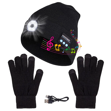 Шапка 20х22 см, перчатки, черный RockForce RF-222(Black)