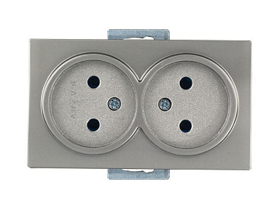 Розетка 2-ая, скрытая, б/з, титан, DARIA, 10 A, 250 V, IP 20, Mutlusan 21002030283