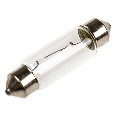 Автолампа C5W 12V 5W c цоколем 39 мм sv8.5-8 1-конт 45Лм 2500К СПУТНИК (кратно 10) SKYWAY S09101008