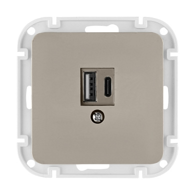 Розетка с двумя USB-разъемами (узел скрытая) песочная Astrum Bylectrica РП5-6561 песочн