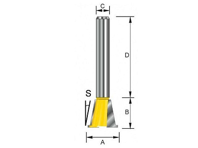 Фреза по дереву пазовая ласточкин хвост 14,38х13х32 мм MAKITA D-10861