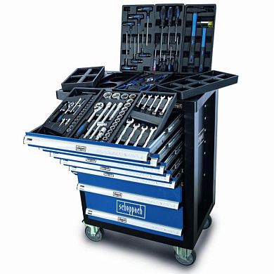 Набор инструментов 70 пр в тележке инструментальной 7 полок, 1/4''&1/2'', размеры тележки 78х46х97 см Scheppach Sch-TW1100
