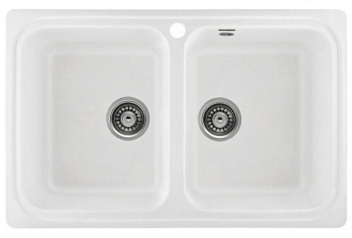 Мойка кухонная из мраморной крошки, белый, C02-18 Gerhans