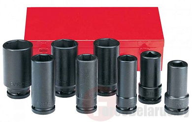 Набор ударных глубоких 6-гр. и 4 -гр. головок Force 6082D (27-41 мм) 8 пр. 3/4''