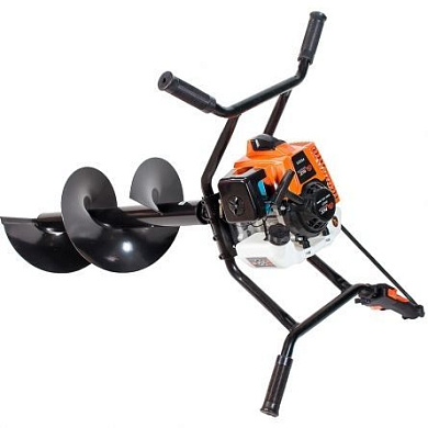 Мотобур 2-х тактный, 2,2 кВт, об/двиг 63 см, 8000 об/мин, четырех-ручный, бак 1.2л PIT P51211