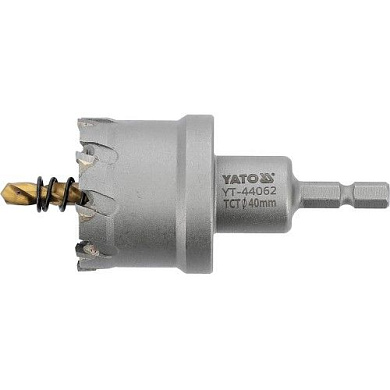 Сверло корончатое режущее по металлу TCT 40 мм 1/4" Yato YT-44062