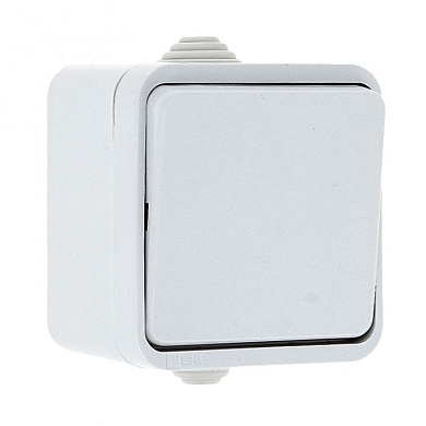 Прага Выключатель 1-клавишный 10А IP44 белый EKF EKV10-021-10-44