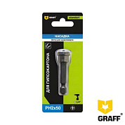 Бита PH 2x50 мм для монтажа гипсокартона 1 шт. в блистере GRAFF серия "Standart" 562501