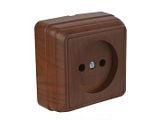 Розетка 1-ая, открытая, б/з орех, BRON, 10 A, 250 V, IP 20 Mutlusan 2160 101 0257