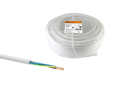 Провод ПВС 4х2,5, бухта 100 м, белый TDM SQ0118-0136