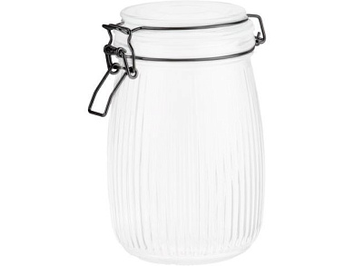 Банка для сыпучих продуктов стеклянная GRACE, Грейс 1000 мл PERFECTO LINEA 34-021000