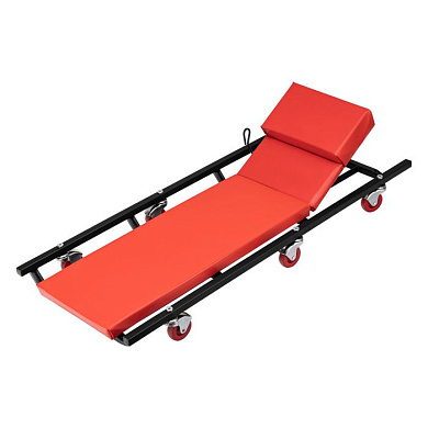 Лежак ремонтный на шести колесах, 1030х440х120 мм, поднимающийся подголовник Matrix 567455