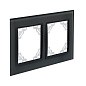 Минск Рамка 2-местная стеклянная черная EKF Basic ERM-G-402-70
