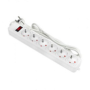 Сетевой фильтр 6*1,8м 10А/2,2кВт с выкл, c/з ПВС 3х0,75 Блокбастер EKF PROxima UFP10-375-6-018