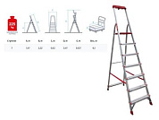 Лестница-стремянка алюм. проф. 147 см 7 ступ. 6,1 кг NV300, с лотком-органайзером, макс. нагрузка 225 кг Новая Высота 3150107