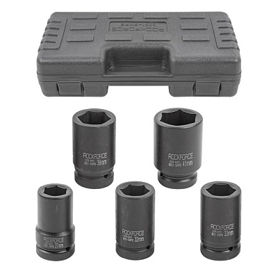 Набор головок ударных глубоких 5 пр., 1" 6-гр. 27, 32, 33, 36, 41 мм RockForce RF-8051-5MPB