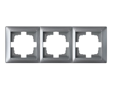 Рамка 3-местная серебро, Стиль, Bylectrica ЮЛИГ.735212.216сер