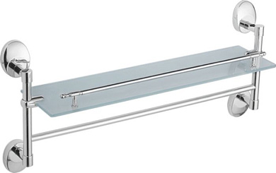 Полка в ванную угловая, сталь + стекло, хром Ledeme L3307-4