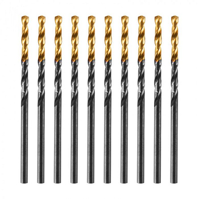 Сверло по металлу, 2,5 мм, HSS-Tin, Golden Tip, 10 шт. Denzel 717204
