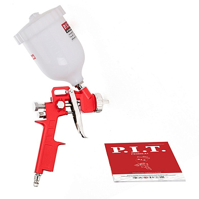 Краскопульт пневматический, 50PSI, сопло1,5мм, бак 0,6л, краска300мл/мин, 190л/мин PIT PSG600-A1