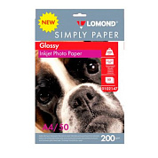 Фотобумага глянцевая для струйной печати "Lomond", А4, 50 листов, 200 г/м2