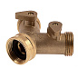 Разветвитель двухканальный, регулируемый, внешняя и внутренняя резьба 3/4, латунный Palisad 66523