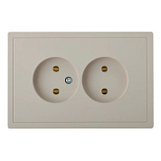 Розетка 2-ая (скрытая б/з) песочная Carre Bylectrica РС16-0641 песочн