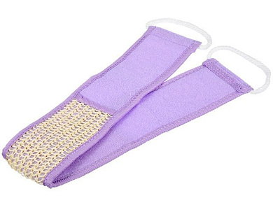 Мочалка из сизаля, лента с сегментами хлопка с веревочной ручкой, 8х70 см, Банные штучки 40098