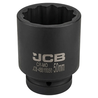 Глубокая ударная головка 50 мм 12-гр 1'' JCB JCB-48810050